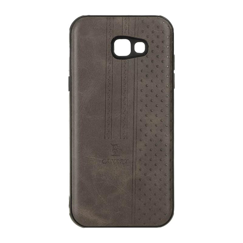 قاب گوشی Galaxy A7 2017 - A720 سامسونگ اورجینال کاناری CANARY چرمی دوخت کلاسیک نقطه چین خاکستری کد 126727