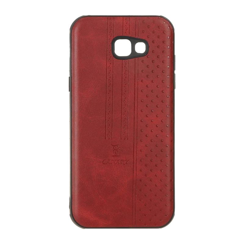 قاب گوشی Galaxy A7 2017 - A720 سامسونگ اورجینال کاناری CANARY چرمی دوخت کلاسیک نقطه چین قرمز کد 126728