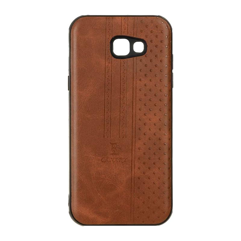 قاب گوشی Galaxy A7 2017 - A720 سامسونگ اورجینال کاناری CANARY چرمی دوخت کلاسیک نقطه چین عسلی کد 126729