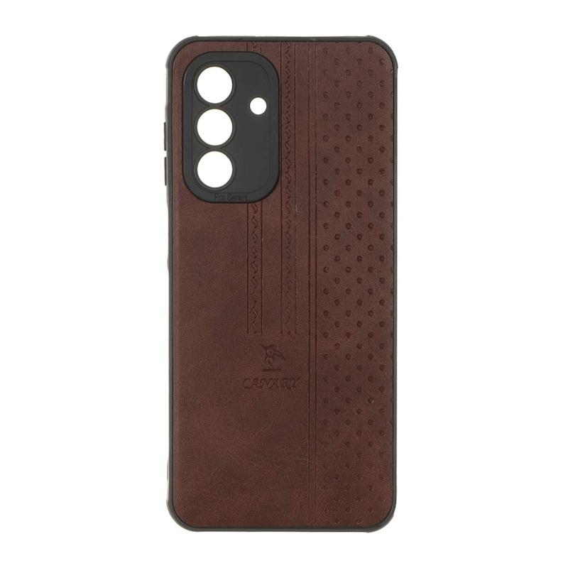 قاب گوشی Galaxy A17 سامسونگ اورجینال کاناری CANARY چرمی دوخت کلاسیک نقطه چین قهوه ای کد 126738