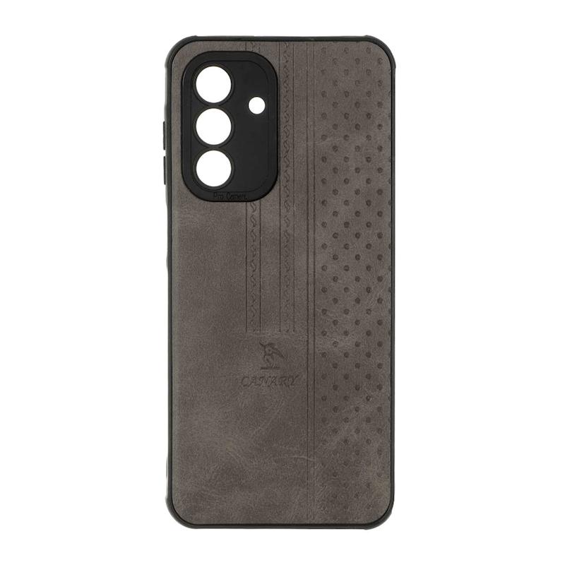 قاب گوشی Galaxy A17 سامسونگ اورجینال کاناری CANARY چرمی دوخت کلاسیک نقطه چین خاکستری کد 126741