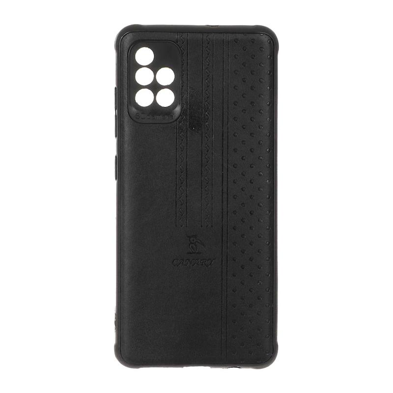 قاب گوشی Galaxy A51 سامسونگ اورجینال کاناری CANARY چرمی دوخت کلاسیک نقطه چین مشکی کد 126745