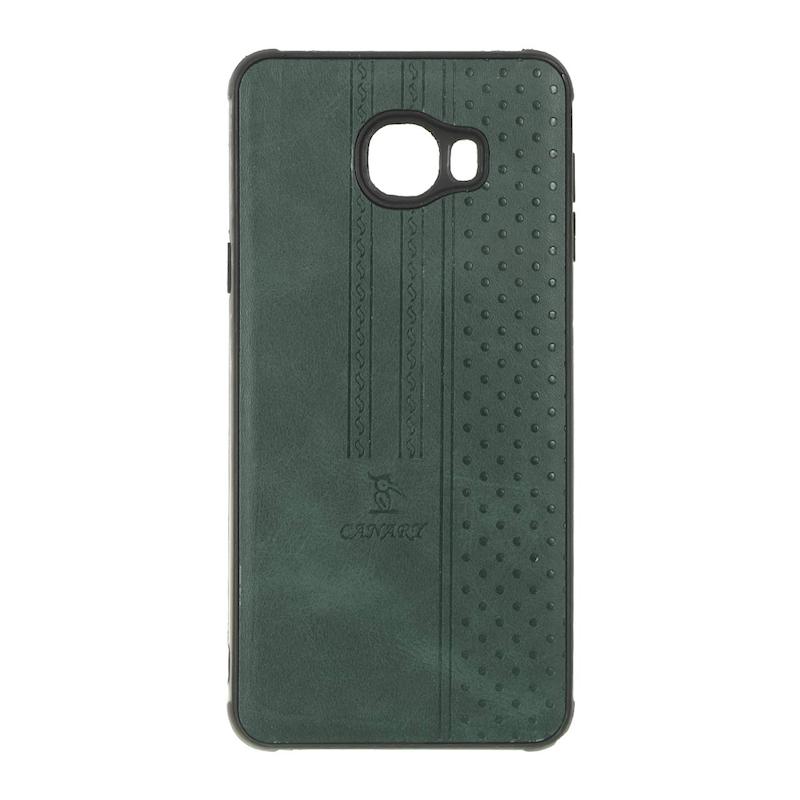 قاب گوشی Galaxy C7 سامسونگ اورجینال کاناری CANARY چرمی دوخت کلاسیک نقطه چین سبز کد 126749