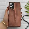 قاب گوشی Galaxy A06 سامسونگ سری Porsche Design پورش دیزاین Hard LUXURY محافظ لنز دار قهوه ای کد 130516