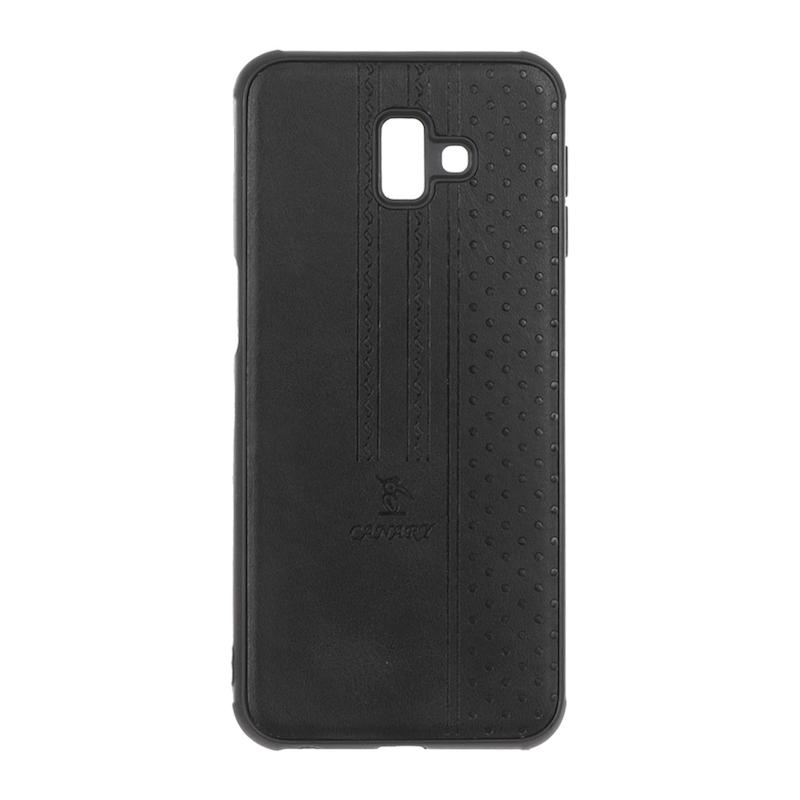 قاب گوشی Galaxy J6 Plus سامسونگ اورجینال کاناری CANARY چرمی دوخت کلاسیک نقطه چین مشکی کد 126762