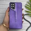 قاب گوشی Galaxy A12 - M12 سامسونگ سری Porsche Design پورش دیزاین Hard LUXURY محافظ لنز دار بنفش کد 130539
