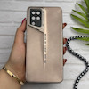 قاب گوشی Galaxy A12 - M12 سامسونگ سری Porsche Design پورش دیزاین Hard LUXURY محافظ لنز دار طلایی کد 130540