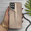 قاب گوشی Galaxy A12 - M12 سامسونگ سری Porsche Design پورش دیزاین Hard LUXURY محافظ لنز دار طلایی کد 130540