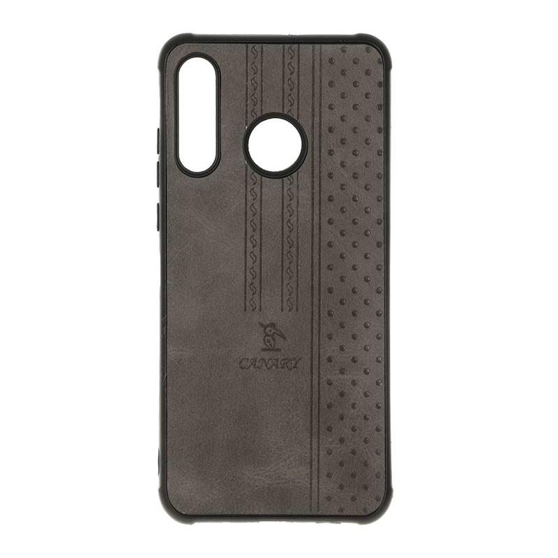 قاب گوشی Huawei P30 Lite هوآوی اورجینال کاناری CANARY چرمی دوخت کلاسیک نقطه چین خاکستری کد 126785