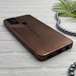 قاب گوشی Galaxy A21S سامسونگ سری Porsche Design پورش دیزاین Hard LUXURY محافظ لنز دار قهوه ای کد 130564