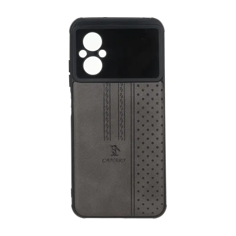 قاب گوشی Poco M5 - Redmi 11 Prime 4G شیائومی اورجینال کاناری CANARY چرمی دوخت کلاسیک نقطه چین خاکستری کد 126794