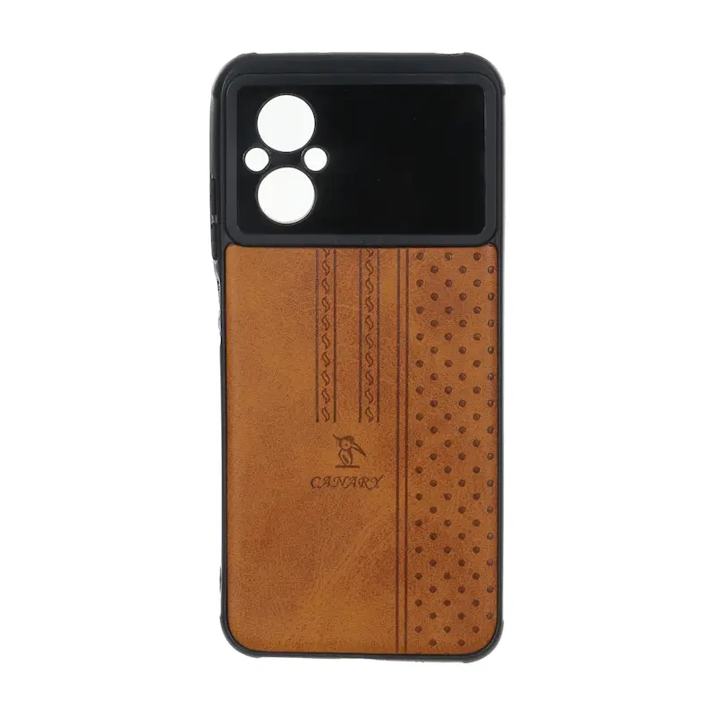 قاب گوشی Poco M5 - Redmi 11 Prime 4G شیائومی اورجینال کاناری CANARY چرمی دوخت کلاسیک نقطه چین عسلی کد 126795