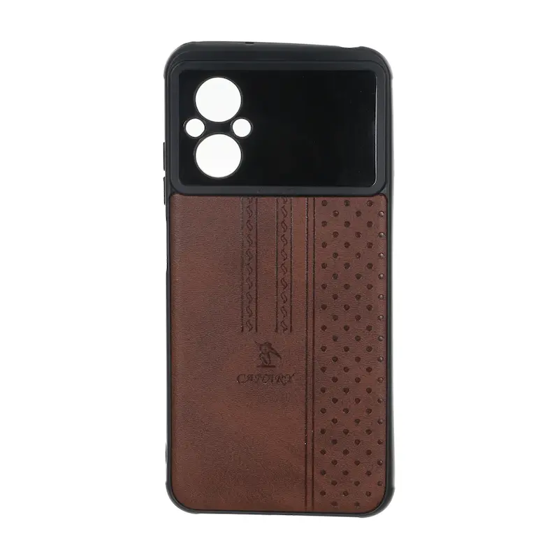 قاب گوشی Poco M5 - Redmi 11 Prime 4G شیائومی اورجینال کاناری CANARY چرمی دوخت کلاسیک نقطه چین قهوه ای کد 126797