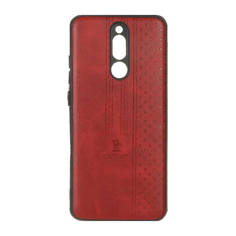 قاب گوشی Redmi 8 شیائومی اورجینال کاناری CANARY چرمی دوخت کلاسیک نقطه چین قرمز کد 126802