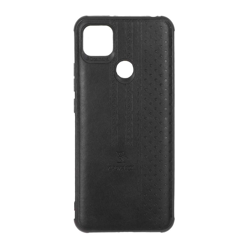 قاب گوشی Redmi 9C - Redmi 10A - Poco C3 شیائومی اورجینال کاناری CANARY چرمی دوخت کلاسیک نقطه چین مشکی کد 126806