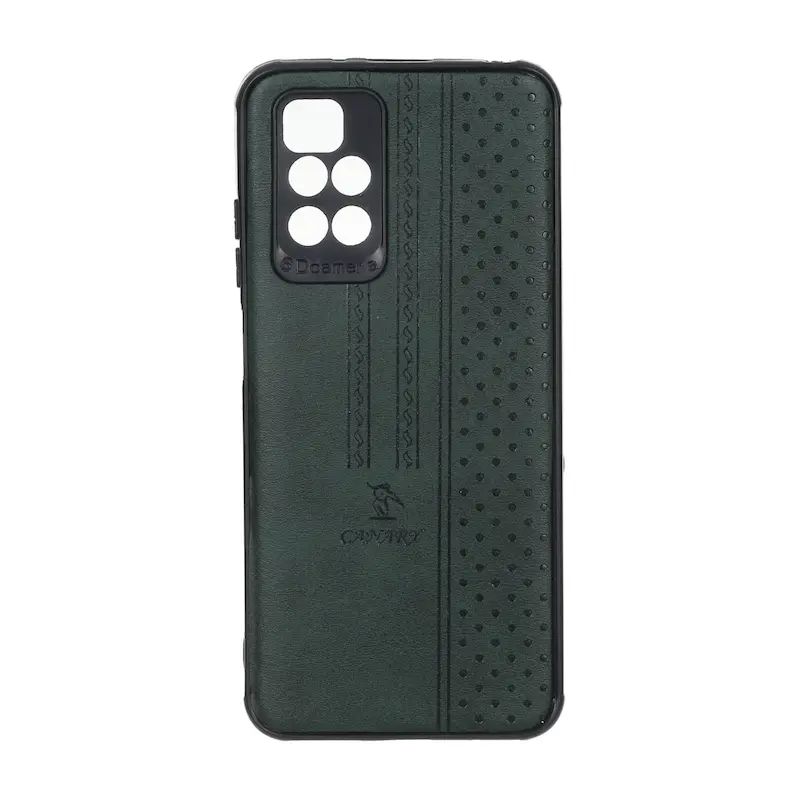 قاب گوشی Redmi 10 - Redmi 10 Prime شیائومی اورجینال کاناری CANARY چرمی دوخت کلاسیک نقطه چین سبز کد 126810