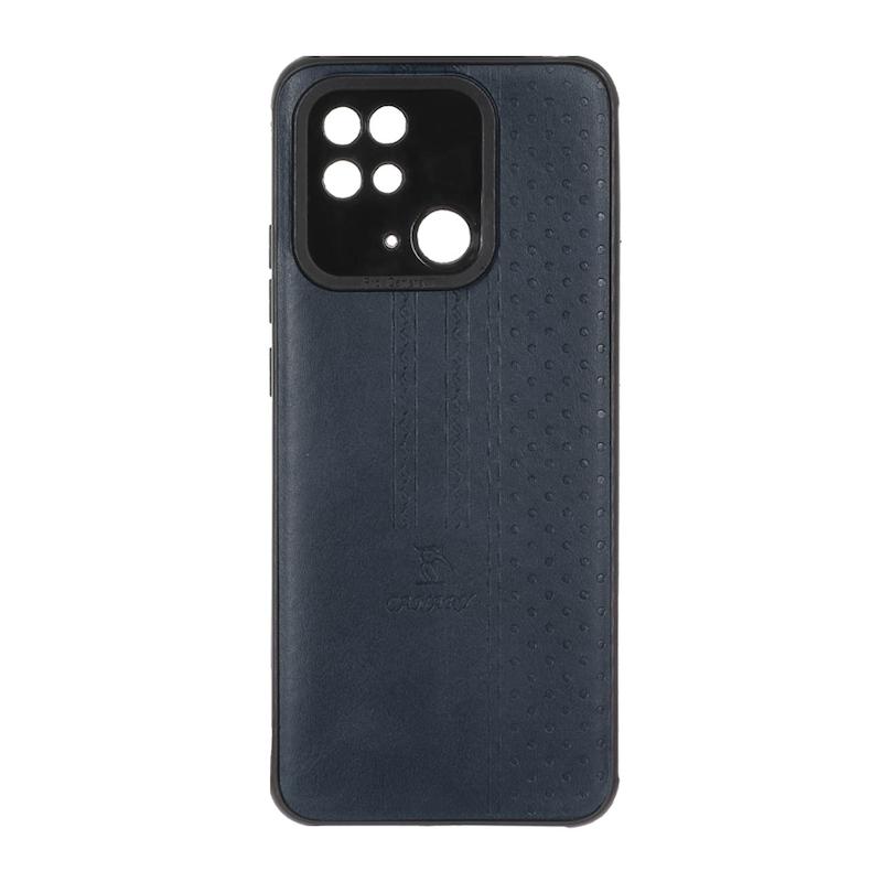 قاب گوشی Redmi 10C - Redmi 10 Power - Poco C40 شیائومی اورجینال کاناری CANARY چرمی دوخت کلاسیک نقطه چین سرمه ای کد 126812
