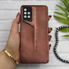 قاب گوشی Galaxy A51 سامسونگ سری Porsche Design پورش دیزاین Hard LUXURY محافظ لنز دار قهوه ای کد 130609