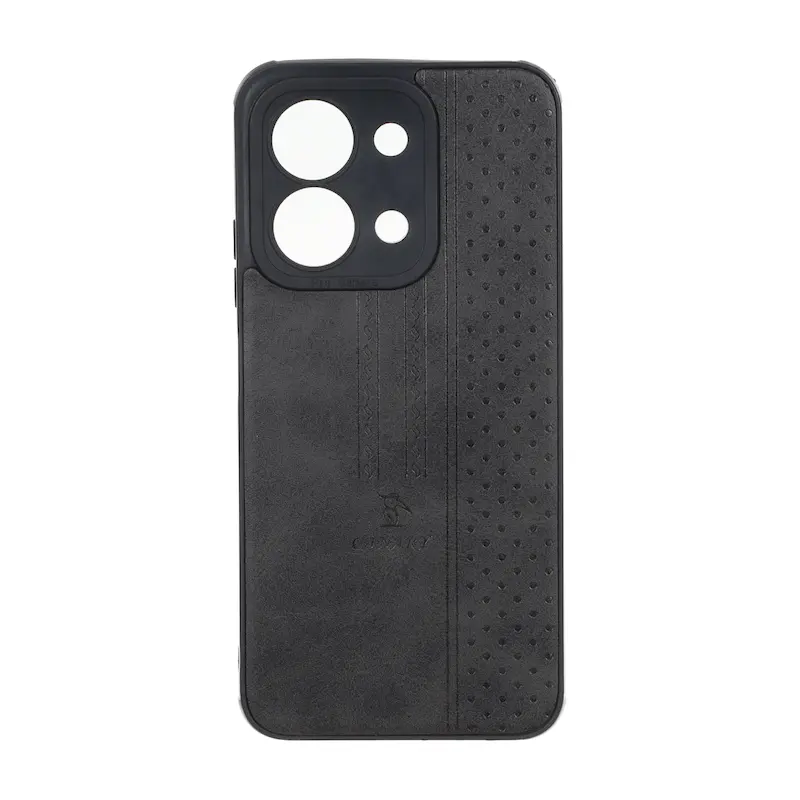 قاب گوشی Redmi 15C - Poco C85 شیائومی اورجینال کاناری CANARY چرمی دوخت کلاسیک نقطه چین مشکی کد 126823
