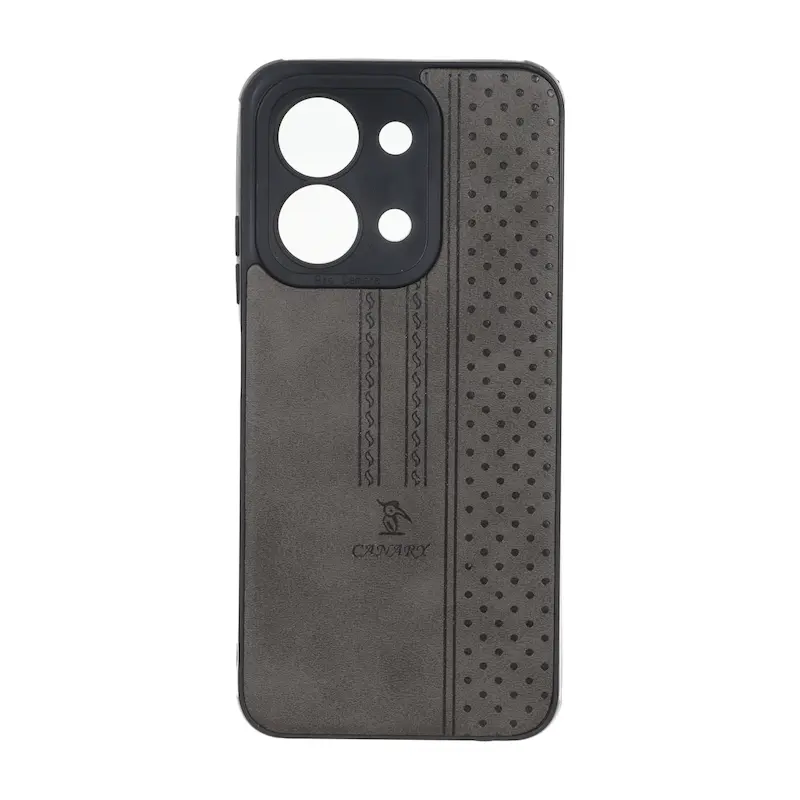 قاب گوشی Redmi 15C - Poco C85 شیائومی اورجینال کاناری CANARY چرمی دوخت کلاسیک نقطه چین خاکستری کد 126826