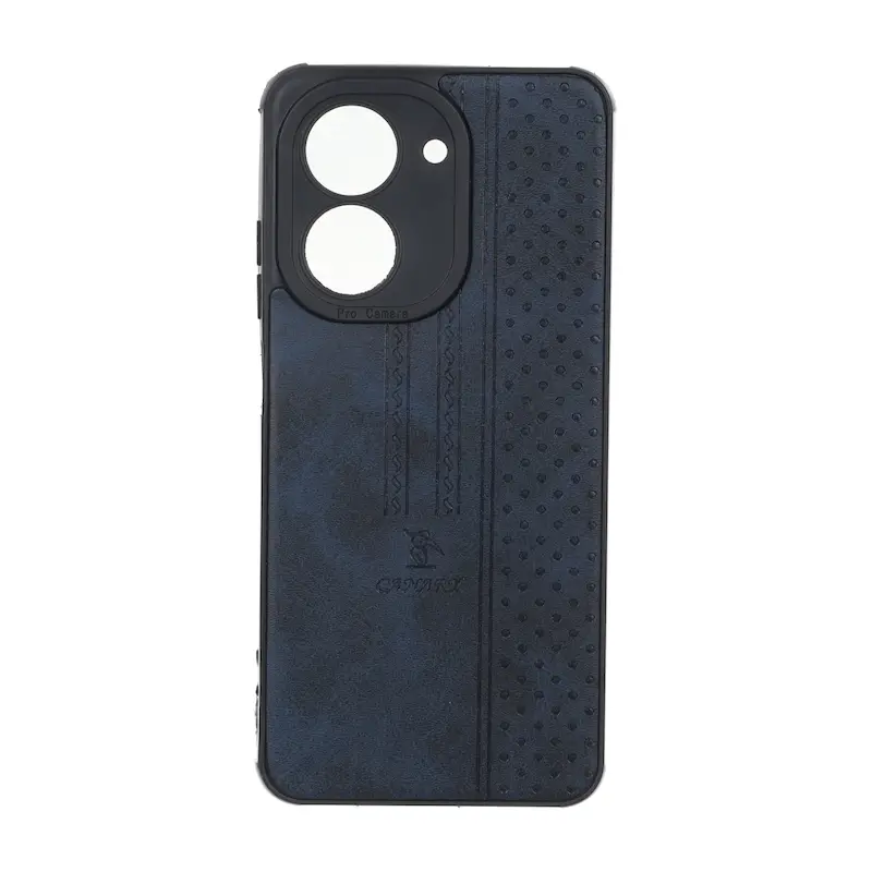 قاب گوشی Redmi A5 - Poco C71 شیائومی اورجینال کاناری CANARY چرمی دوخت کلاسیک نقطه چین سرمه ای کد 126831