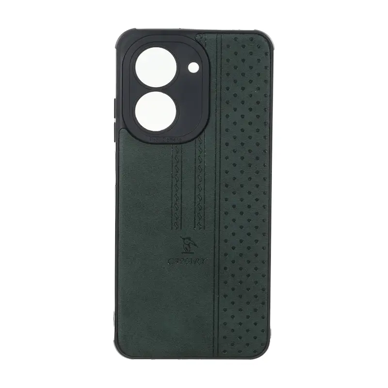 قاب گوشی Redmi A5 - Poco C71 شیائومی اورجینال کاناری CANARY چرمی دوخت کلاسیک نقطه چین سبز کد 126834