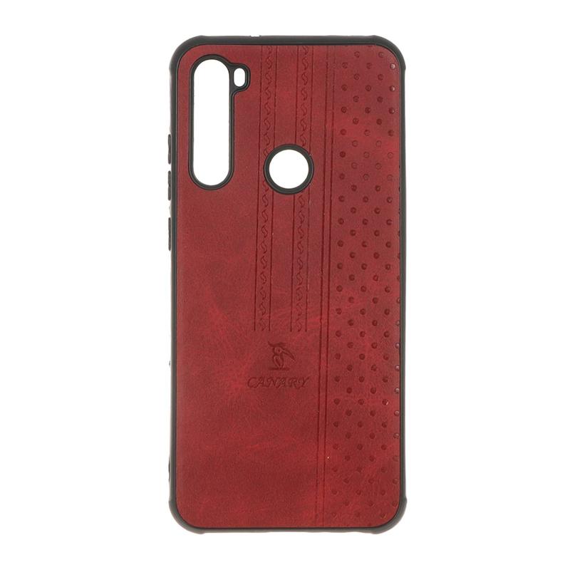 قاب گوشی Redmi Note 8T شیائومی اورجینال کاناری CANARY چرمی دوخت کلاسیک نقطه چین قرمز کد 126840