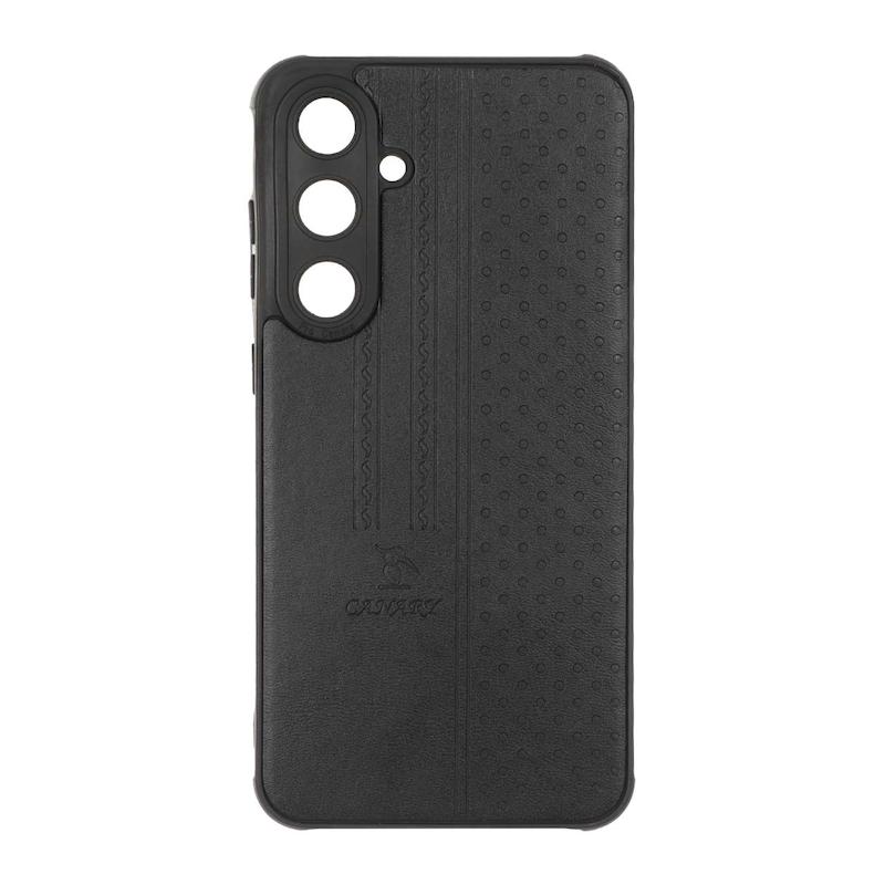قاب گوشی Galaxy S24 FE سامسونگ اورجینال کاناری CANARY چرمی دوخت کلاسیک نقطه چین مشکی کد 126851