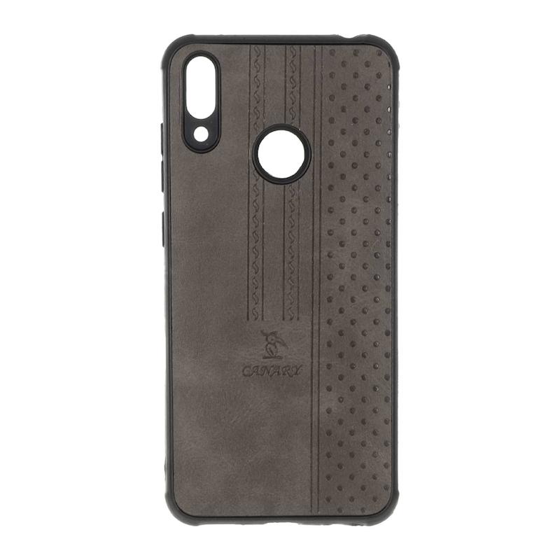 قاب گوشی Huawei Y7 2019 - Y7 Prime 2019 هوآوی اورجینال کاناری CANARY چرمی دوخت کلاسیک نقطه چین خاکستری کد 126856