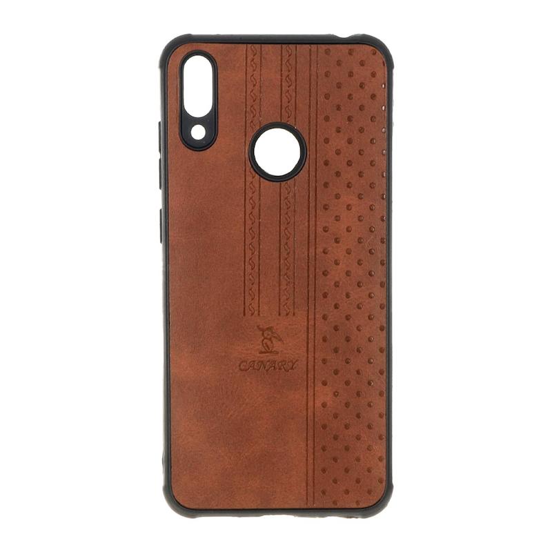 قاب گوشی Huawei Y7 2019 - Y7 Prime 2019 هوآوی اورجینال کاناری CANARY چرمی دوخت کلاسیک نقطه چین قهوه ای کد 126858