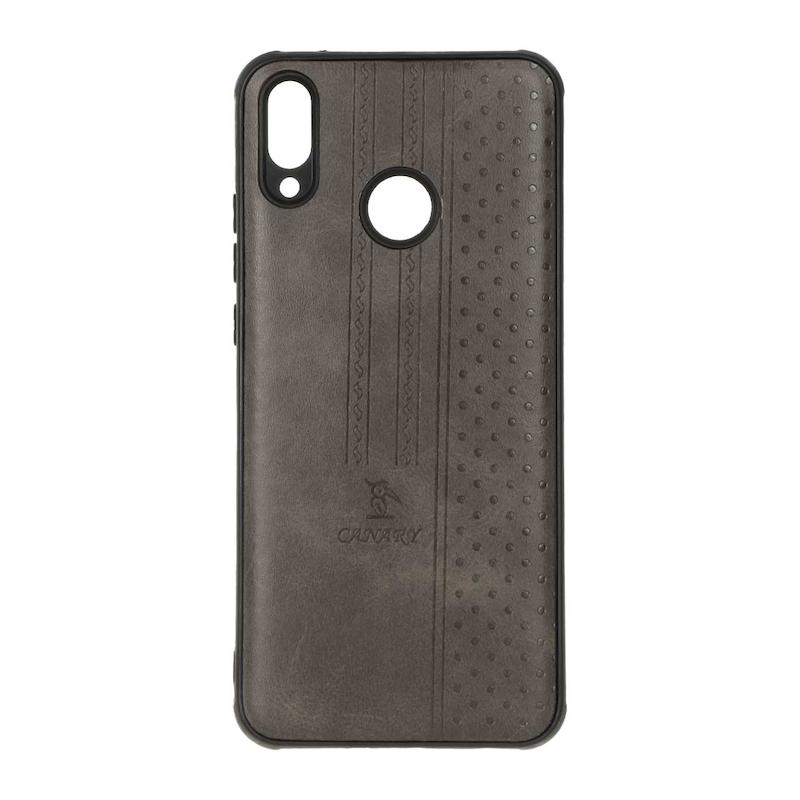 قاب گوشی Huawei Y8S - Y9 2019 هوآوی اورجینال کاناری CANARY چرمی دوخت کلاسیک نقطه چین خاکستری کد 126862