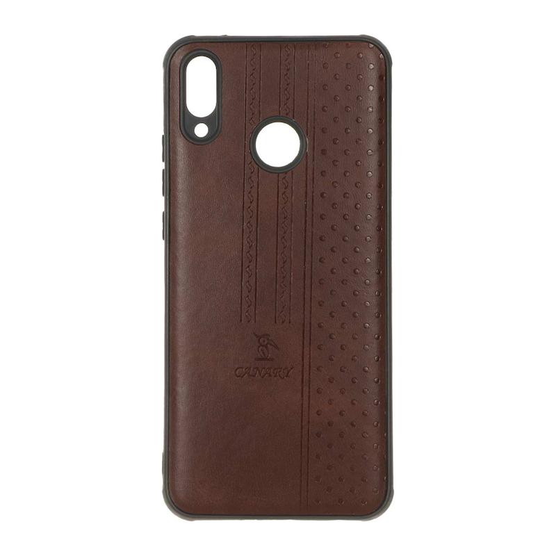 قاب گوشی Huawei Y8S - Y9 2019 هوآوی اورجینال کاناری CANARY چرمی دوخت کلاسیک نقطه چین قهوه ای کد 126866