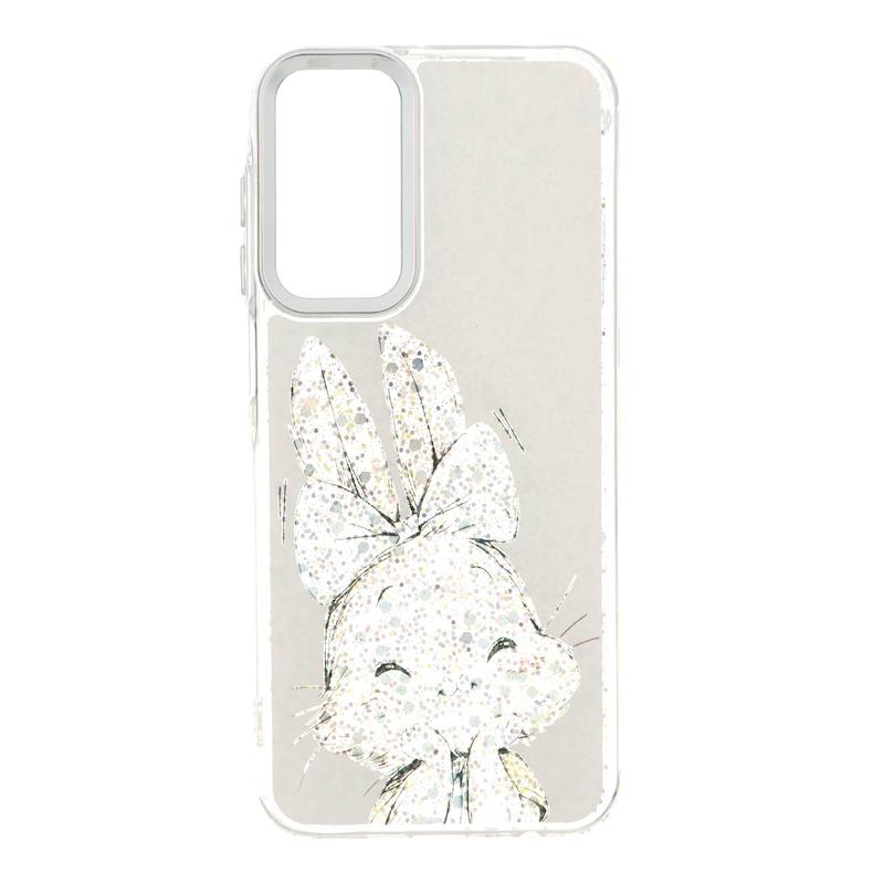 قاب گوشی Galaxy A15 سامسونگ رزینی اکلیلی Luxury لنز کرومی فانتزی خرگوش کد 127684