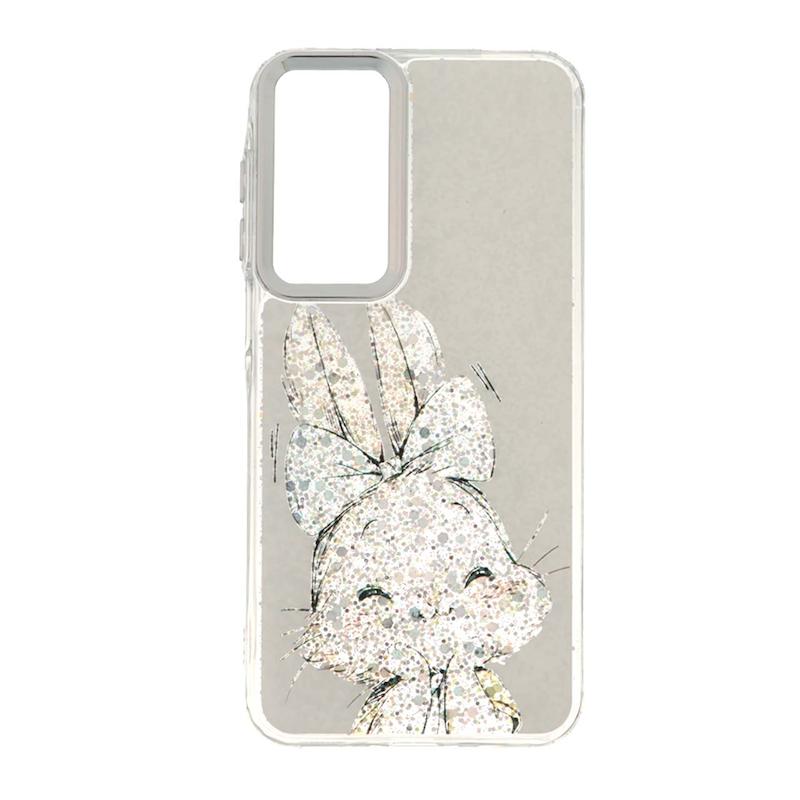 قاب گوشی Galaxy A16 سامسونگ رزینی اکلیلی Luxury لنز کرومی فانتزی خرگوش کد 127685