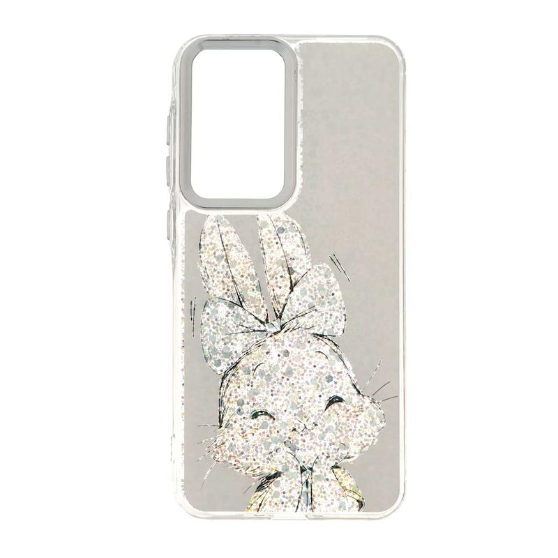 قاب گوشی Galaxy A36 سامسونگ رزینی اکلیلی Luxury لنز کرومی فانتزی خرگوش کد 127698