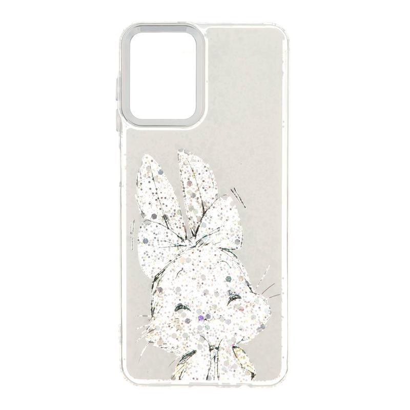 قاب گوشی Galaxy A12 - M12 سامسونگ رزینی اکلیلی Luxury لنز کرومی فانتزی خرگوش کد 127705
