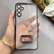 قاب گوشی Galaxy A14 سامسونگ طرح الکتروپلیتینگ ژله ای شفاف محافظ لنز دار بنفش کد 130758