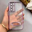 قاب گوشی Galaxy A54 سامسونگ طرح الکتروپلیتینگ ژله ای شفاف محافظ لنز دار بنفش کد 130777