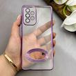 قاب گوشی Galaxy A73 سامسونگ طرح الکتروپلیتینگ ژله ای شفاف محافظ لنز دار بنفش کد 130785