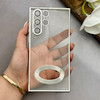 قاب گوشی Galaxy S22 Ultra سامسونگ طرح الکتروپلیتینگ ژله ای شفاف محافظ لنز دار نقره ای کد 130799