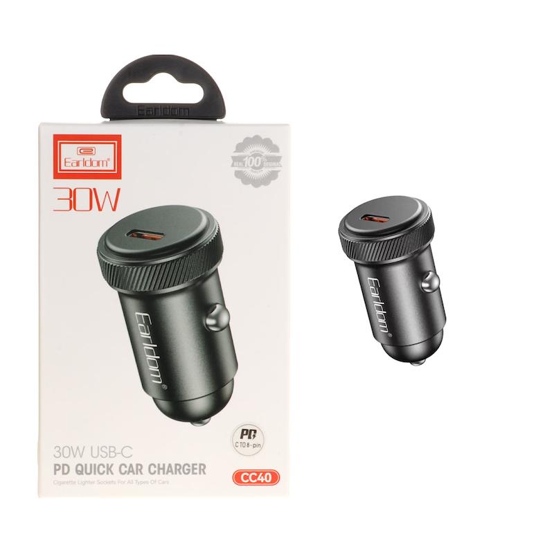 شارژر فندکی PD و فست تک پورت Earldom مدل CC40 مشکی کد 98580