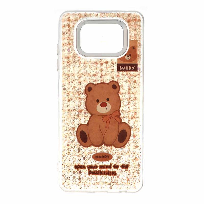 قاب گوشی Poco X3 - Poco X3 Pro شیائومی رزینی اکلیلی Luxury لنز کرومی فانتزی تدی کد 127721