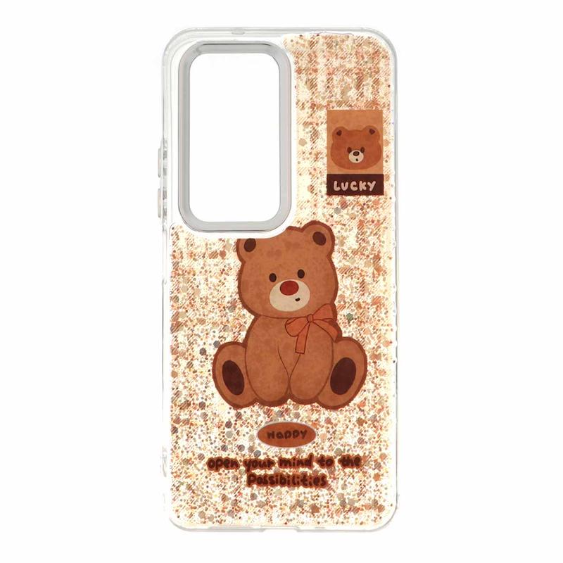 قاب گوشی Redmi 15 4G شیائومی رزینی اکلیلی Luxury لنز کرومی فانتزی تدی کد 127729