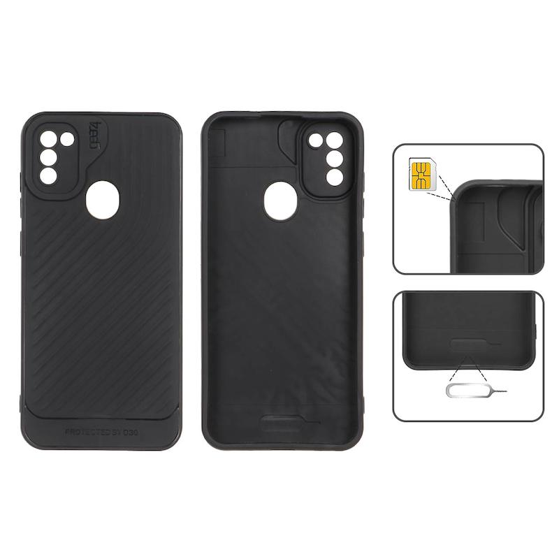 قاب گوشی Galaxy A11 - M11 سامسونگ اورجینال GEAR4 سیلیکونی راه راه محافظ لنز دار مشکی کد 126895