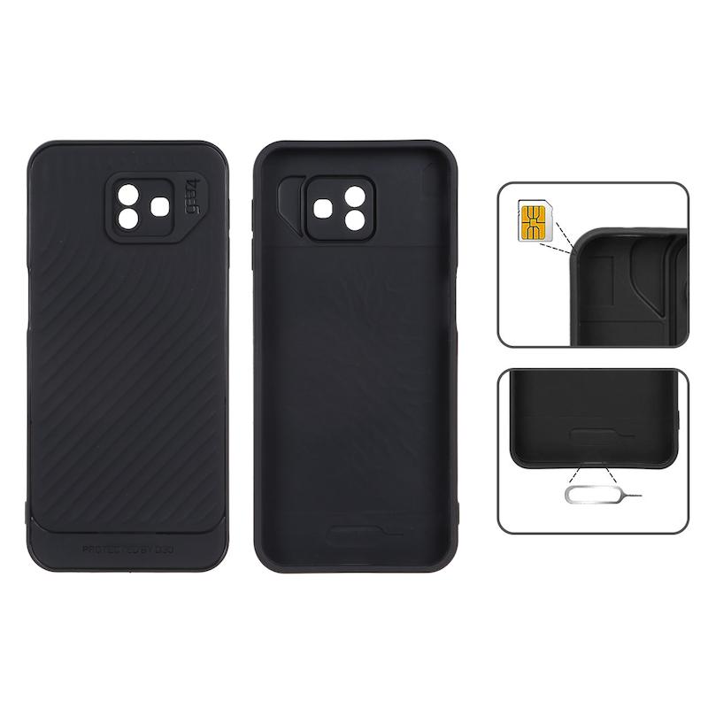 قاب گوشی Galaxy J6 Plus سامسونگ اورجینال GEAR4 سیلیکونی راه راه محافظ لنز دار مشکی کد 126909