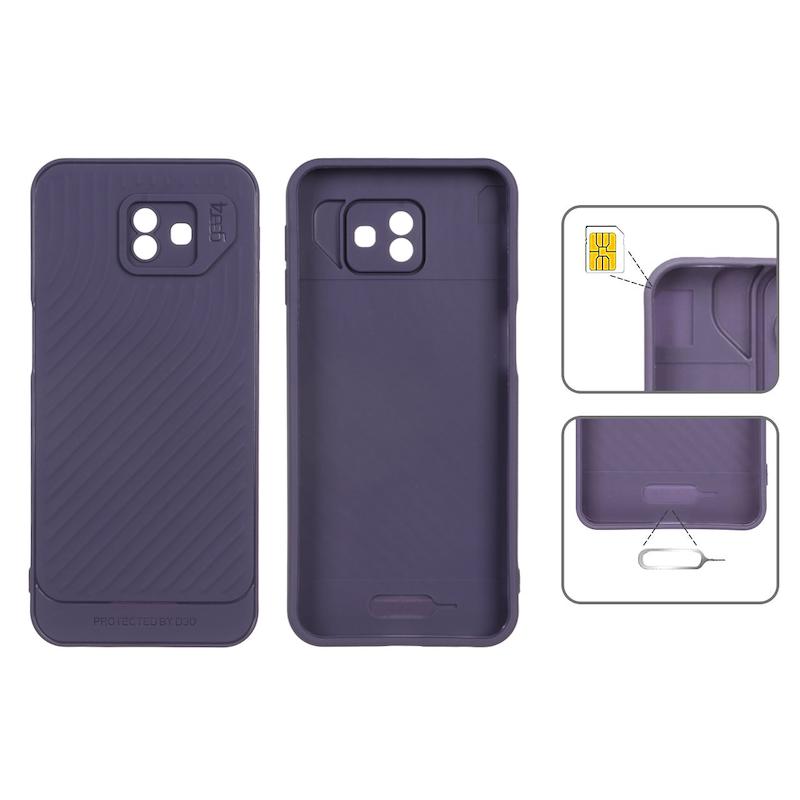 قاب گوشی Galaxy J6 Plus سامسونگ اورجینال GEAR4 سیلیکونی راه راه محافظ لنز دار بنفش کد 126911