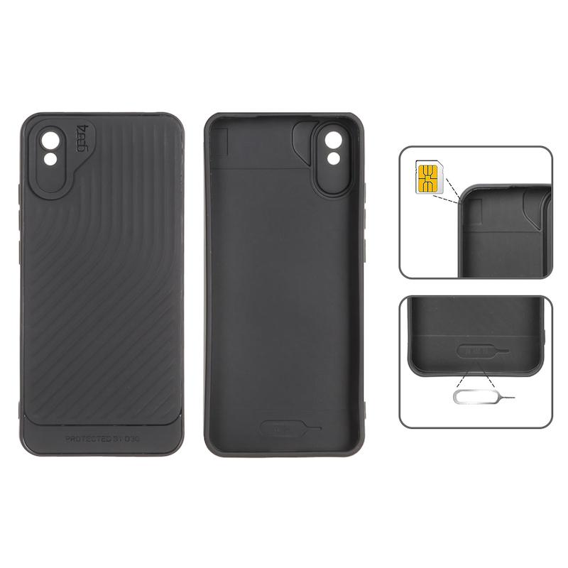 قاب گوشی Redmi 9A - Redmi 9AT - Redmi 9A Sport شیائومی اورجینال GEAR4 سیلیکونی راه راه محافظ لنز دار مشکی کد 126912