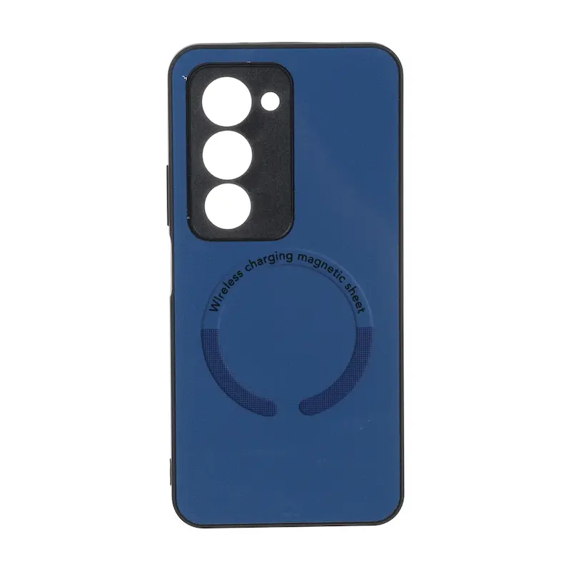 قاب گوشی Redmi 15 4G شیائومی طرح مگ سیف Magnetic Sheet پشت براق محافظ لنزدار سرمه ای کد 126934