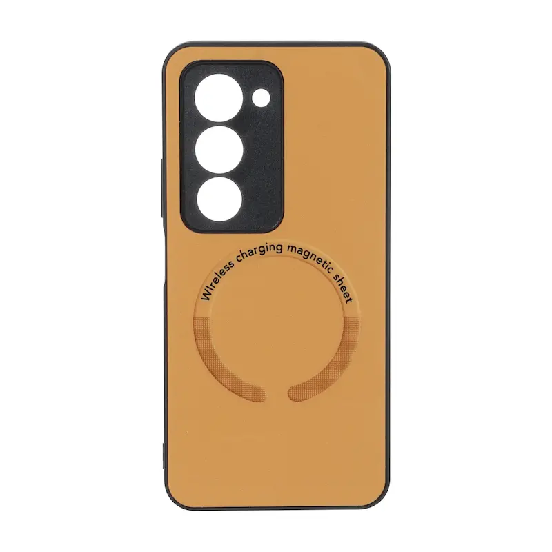 قاب گوشی Redmi 15 4G شیائومی طرح مگ سیف Magnetic Sheet پشت براق محافظ لنزدار عسلی کد 126936