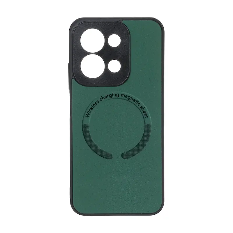 قاب گوشی Redmi 15C - Poco C85 شیائومی طرح مگ سیف Magnetic Sheet پشت براق محافظ لنزدار سبز کد 126938